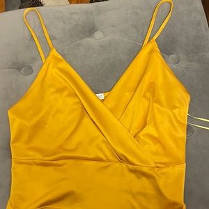 Zara Gold silk wrap tank top